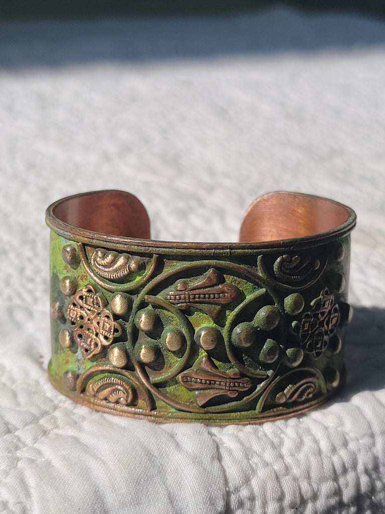 Green Patina Copper Cuff - Aimeescloset.com