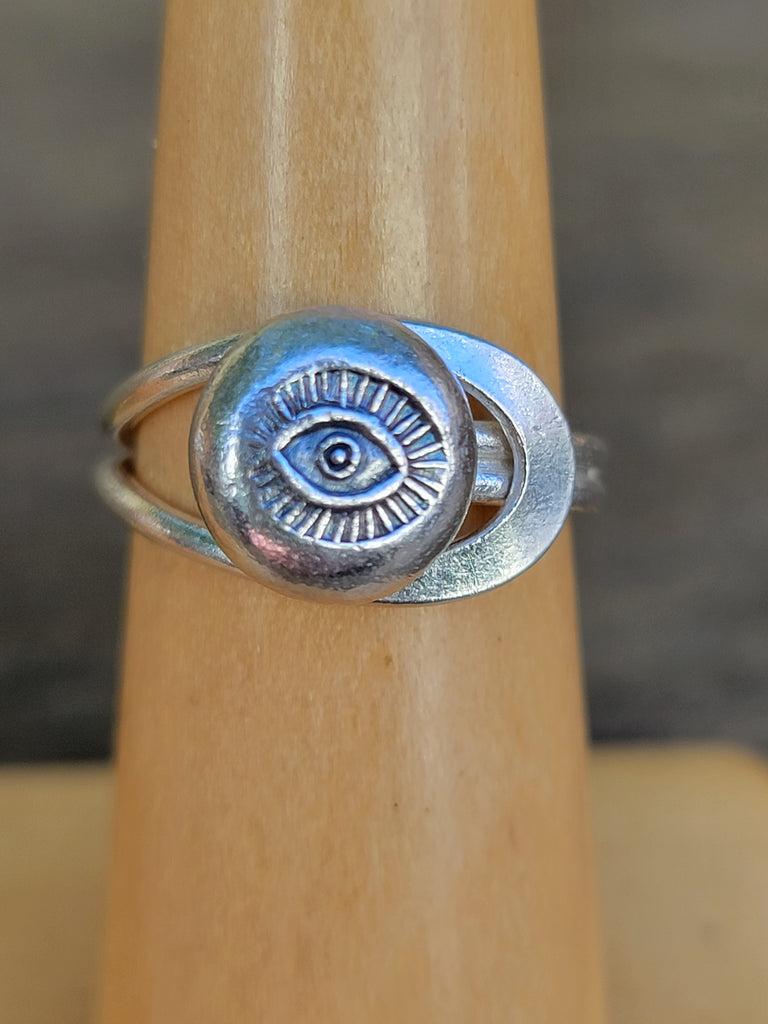 Sterling  Silver Evil Eye Ring - Aimeescloset.com