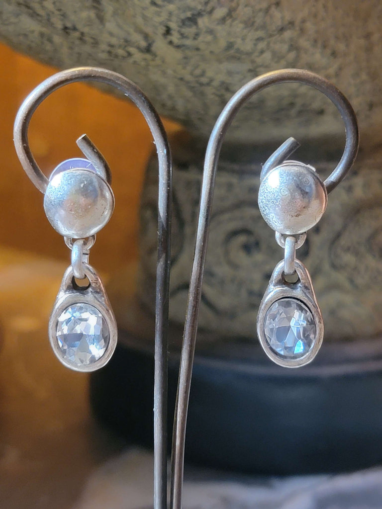 Oval Crystal Drop Earring - Aimeescloset.com