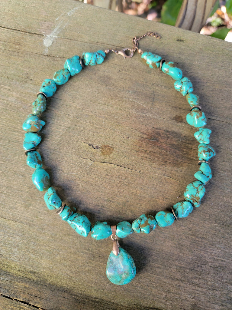 Turquoise Pendant Necklace - Aimeescloset.com