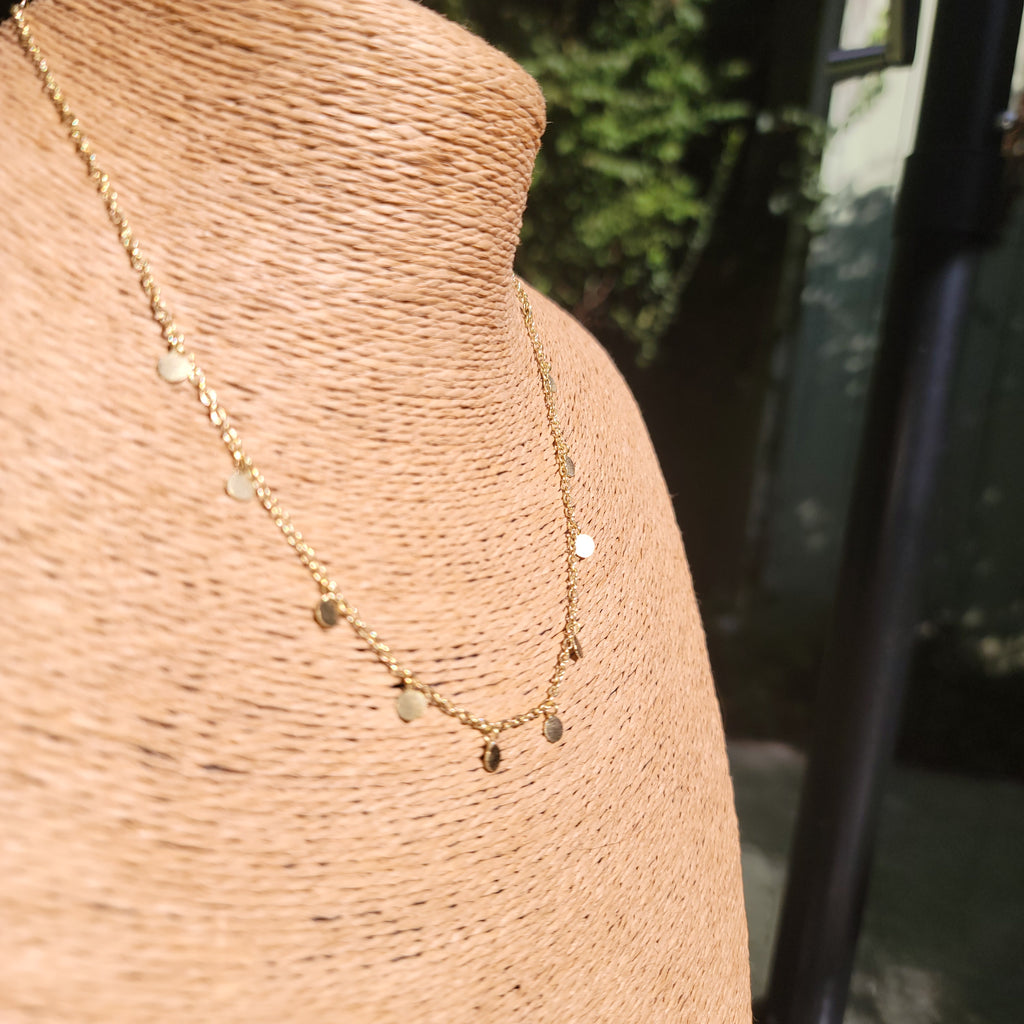 Tiny Brass Petals Necklace - Aimeescloset.com