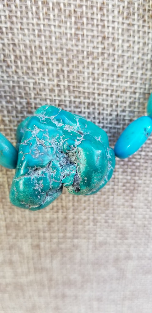 Handmade Turquoise  Nugget Necklace - Aimeescloset.com