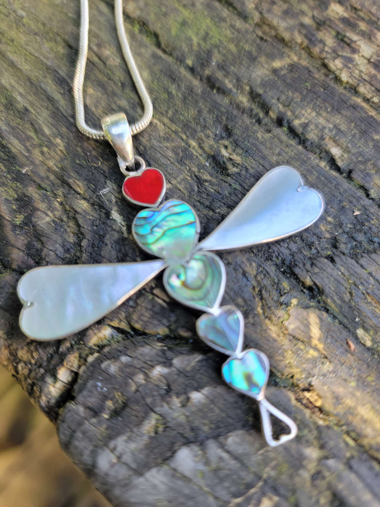 Sterling Silver Dragonfly Pendant on SS chain - Aimeescloset.com