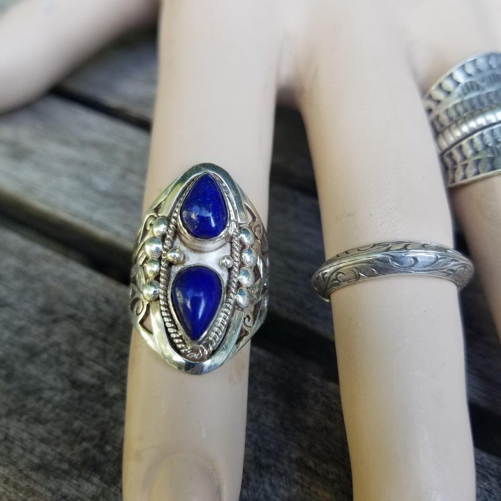 Lapis and Sterling Ring - Aimeescloset.com